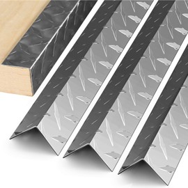 Gisafai 4 Pack Wall Edge Corner Protector Aluminum Corner Guards Metal Stair Nosing Trim Aluminum Tread Plate, Copper, Stainless Steel Stair/Window Edging(1.5"x 1.5"x 48")