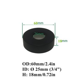 2 Pieces Diameter 25 mm (3/4 Inch) Cover Rosette Black, Rosette Black, Pipe Cover, Rosette Tap, Rosette for Shower Fittings, Taps, Radiators (Black, 60 x 18)