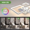 HLILCEH Modern Chrome Led Ceiling Light 3-Square Design 3000K-6500K Dimmable