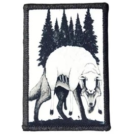A Wolf in Sheep Patches Velcro, Funny Velcro Patch Military Morale Tactical Badge Patches Hook Loop Patch for Clothing Backpacks Hats Jackets Jeans Bags (Wolf2)