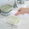 2-Pack Soap Dish with Drain Plastic Sponge Holder Easy Cleaning