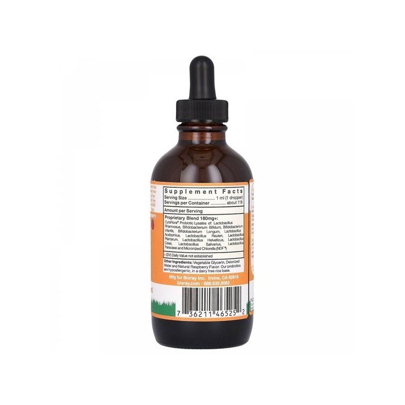 (바이오레이) Bioray, 어린이용, NDF Tummy, 라즈베리, 120ml(4fl 온즈 Bioray, Children's