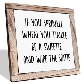 Bathroom Signs, Western Bathroom Décor, Bathroom Wall Art, If Sprinkle Tinkle and Wipe, Bathroom Décor, Restroom Decor and Accessories, Bathroom Shelf Décor Sign, Bathroom Signs Decor Funny 7.9inch