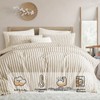 Erwinmu Fluffy Duvet Cover Set Queen Size Beige,Winter Warm Soft