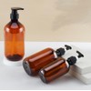 Empty Amber Plastic Pump Bottle Dispenser Leak Proof Shampoo Body