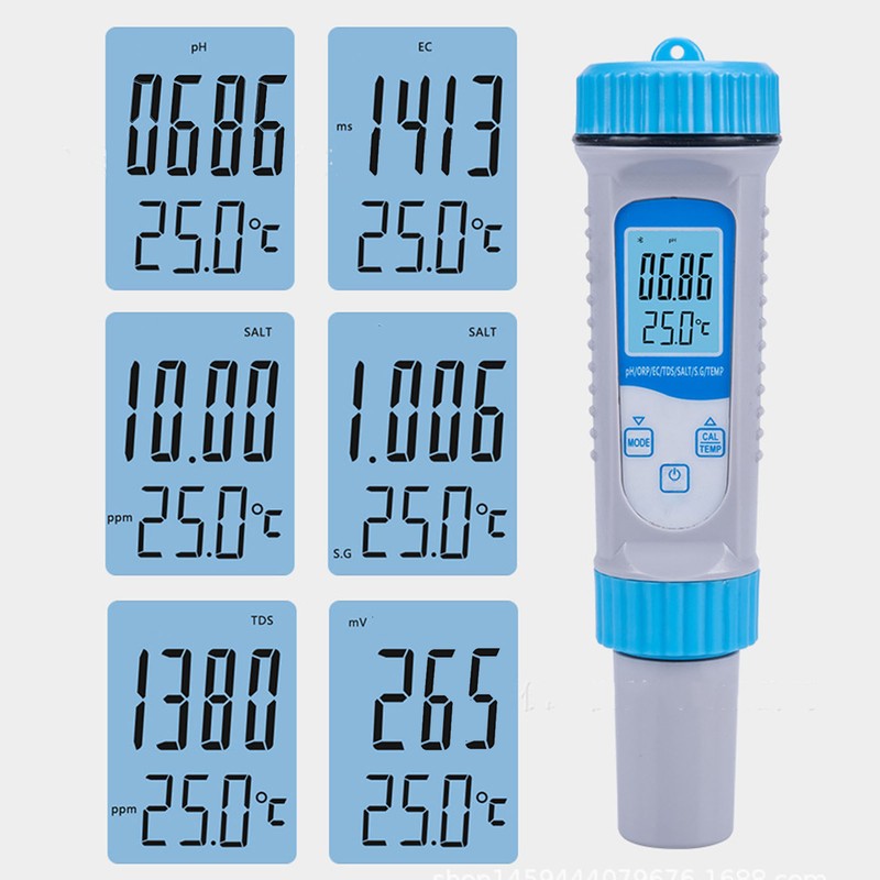 7 in 1 Water Quality Test Pen PH ORP EC