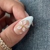 SINHOT Almond Press on Nails Medium - 3D Flower Fake