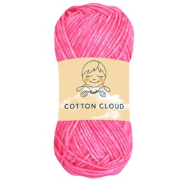 10pk Cotton Cloud Yarn by Yonkey Monkey Knit & Crochet Yarn (25 Sea Pink)