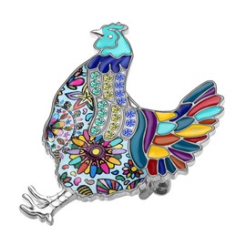 NEWEI - Broche de gallina de aleación esmaltada, joyería de animales de moda dulce para mujeres y niñas, regalo para bufanda Azul