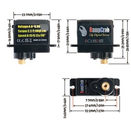 RampCrab RC Steering Servo with Mount Bracket and Servo Horn for FMS FCX24, RC Car Parts, Upgrade Parts for RC Crwaler 1/24 Scale FCX24 Power Wagon Butcher & Max Smasher Big Foot, K5, Purple