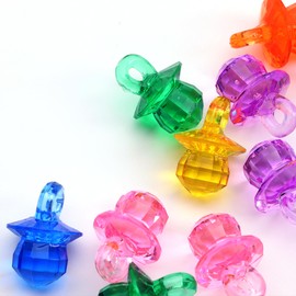 Entervending Acrylic Gems - Acrylic Diamond Rings - Vase Filler - 1.15 LB Jar - Fake Jewels - Assorted Color Plastic Gemstones for Kids - 30 mm Plastic Gem - Table Scatters Crystals - Aquarium Jewels