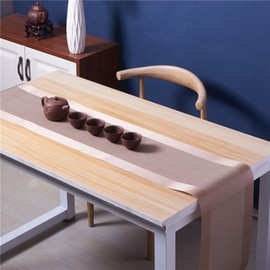 CAWKAY Teslin Fabric Table Runner Waterproof Oilproof SNS Glaze Home Decor Dining Table Home Decor Party (Khaki)