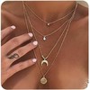 Bohemia Sun and Moon Layered Choker Necklace Crescent Moon Necklace