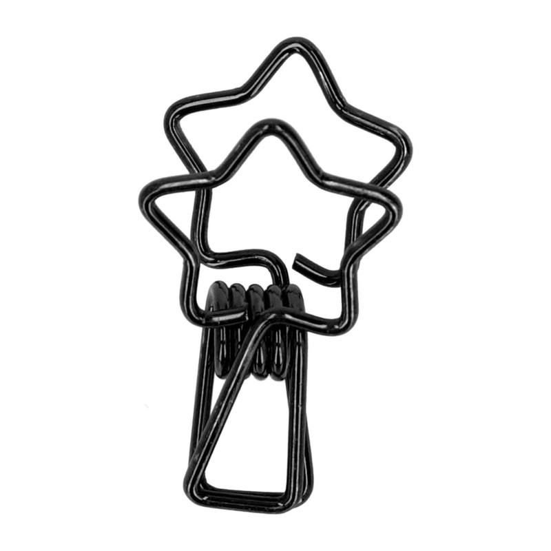 100Pcs Paper Binder Clips Cute Star Shape Metal Small Binder