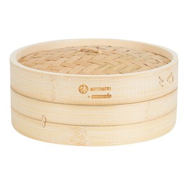 Restaurantware-Motomori 10 Inch Bamboo Steamer Set, 1 Reusable Dumpling Steamer - Includes 1 Lid And 1 Tier, Durable, Bamboo Asian Basket, For Steaming Vegetable, Meat, And More