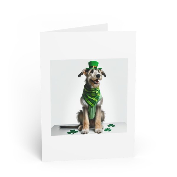 DistinctInk Greeting Card/Note Card - Irish Wolfhound St. Patrick's Day