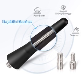 Eightwood Car Antenna Car Roof Antenna 6.5 cm Mini Car Radio Antenna Short with Strong FM/AM/DAB Reception Function