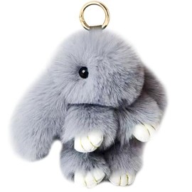 MBZRQKZS Bunny Keychain Soft Fluffy Rabbit Keychain Cute Colorful Rabbit Fur Pom Pom Key Rings for Women Pendant Accessories,Type 16
