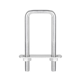 sourcing map Square U-Bolts, 3 Sets 35mm(1.38") Inner Width 100mm Length M8 304 Stainless Steel U Clamp Bolt with Nuts and Plates, for Boat Trailer