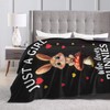 Cute Rabbit Blanket Just A Girl Loves Bunnies Throw Blankets