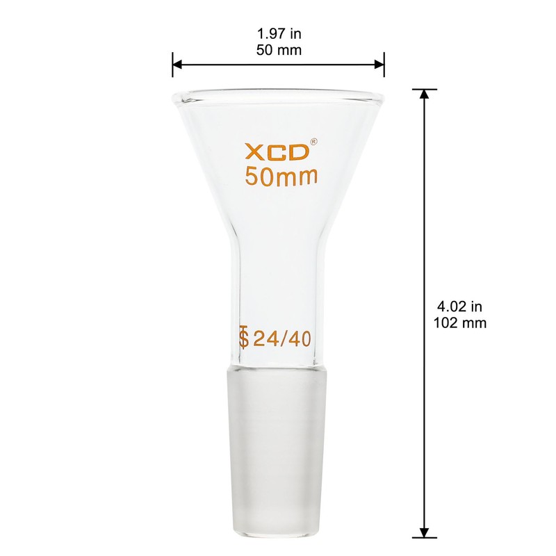 XCD Glass Powder Funnel, Short Stem Borosilicate Glass Filter Funnel