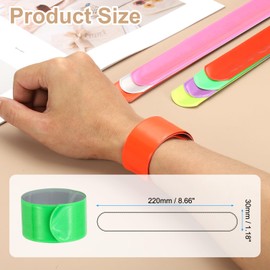 PATIKIL 22cm Reflective Bands, 12pcs Reflective Arm Bands Straps Wrist Reflective Running Gear Safety Reflective Straps Bracelets High Visibility for Night Walking Bicycle, Green