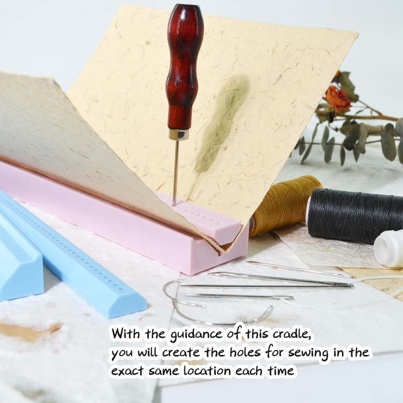 UPTTHOW Signature Punch Tools for Bookbinding Supplies with an Awl