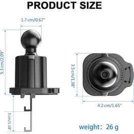 Yjemle Universeller Lüftungsschlitz-Clip für KFZ-Handyhalterung, Lüftungsgriff, mit Kugel-Durchmesser - für die meisten Autohalterung, universeller Luftclip für Handyhalterung, Griff (17 mm)