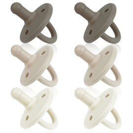 Sweet Child Pacifiers 0-18 Months, Set of 6 Ultra-Light Silicone Binkies with Collapsible Handle & 3 Air Holes for Added Safety, Best Newborn Pacifiers for Baby Boys Or Girls