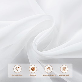 LIYAXUN Small Sheer Curtains with Hooks, Pinch Pleated Sheer Curtains for Kitchen, with Custom Multi Size (2 Panels, 38 inches Wide Each Panel, White)