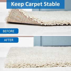 Lyvixora 16PCS Reusable Washable Rug Gripper Tape - Double-Sided Non-Slip Rug Underlay, Anti-Slip Carpet TapesTriangle Carpet Stickers for Hardwood Floors, Tile Floors, Area Rugs, and Floor Mats