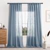 DWCN Semi Sheer Curtains Linen Textured Weave Rod Pocket Living