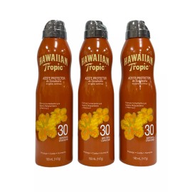 Hawaiian Tropic Carrot Protectant Oil Spray SPF 30 (180ml/147g) Lot of 3 !