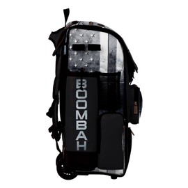 Boombah Superpack Hybrid Rolling Bat Bag - Wheeled & Backpack Version - USA Shield Black Ops Black/Gray/White