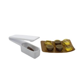 LIURONGNI Pill Puncher/Remover,Portable Pill Taker Remover for Blister Packs Pill Dispenser Storage Box Easy to Take Out Pills from Package Tablet Assistance Tool for The Elderly, 8cm, White