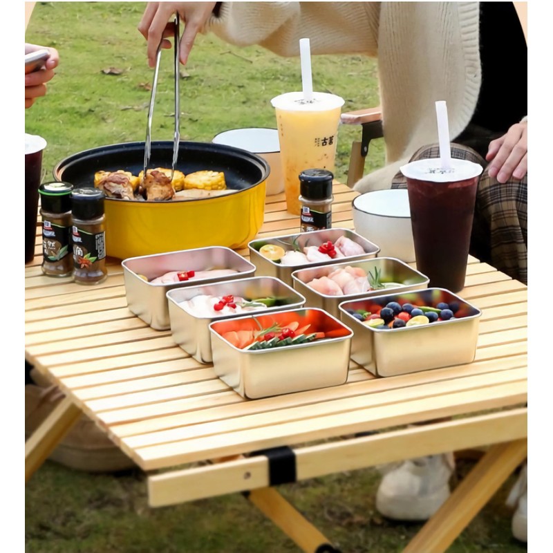 4 Pieces Stainless Steel Food Storage Containers with Clear Lid,