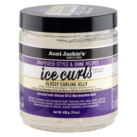 Aunt Jackie's Grapeseed Collection, Ice Curls Glossy Curling Jelly; Sulfate and Paraben Free; Contains Grapeseed & Almond Oils and Marshmallow Root