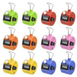 PATIKIL Clicker Counter, 12 Pcs 4 Digit Mechanical Handheld Tally Click Pitch Counter for Coaching Knitting, Golf, Lap, Fishing, Multicolor