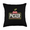 Cherry Picker Cherries Fruit Picking Throw Pillow