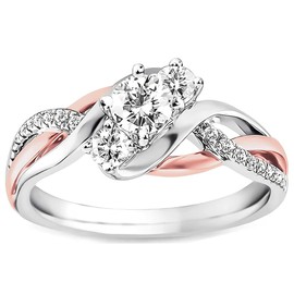 ZLAEBL 1.8 Carat Twisting Infinity Engagement Rings for Women, Mossanite Ring Sterling Silver Plated with White Gold Wedding Ring Love Gifts, Moissanite