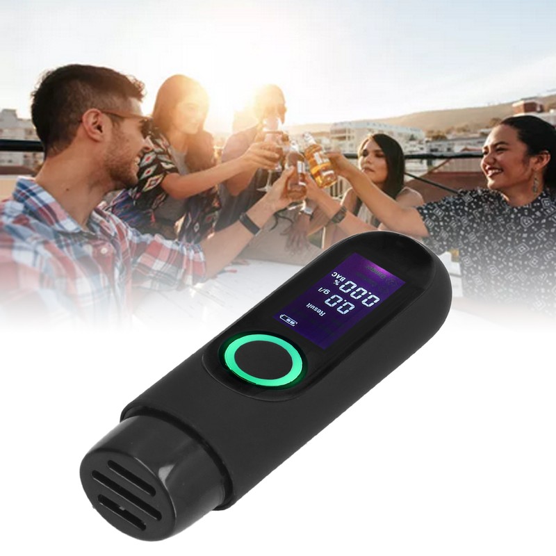 Alcohol Tester LCD 3 Color Display USB Charging Blowing Contactless