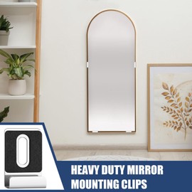 Metal Mirror Clips 1/4 Inch Mirror Mounting Hardware,Mirror Clips for Wall Mounting Mirror Hangers for The Wall Suitable for Mirror Picture Frame 8 Pieces(Silver)