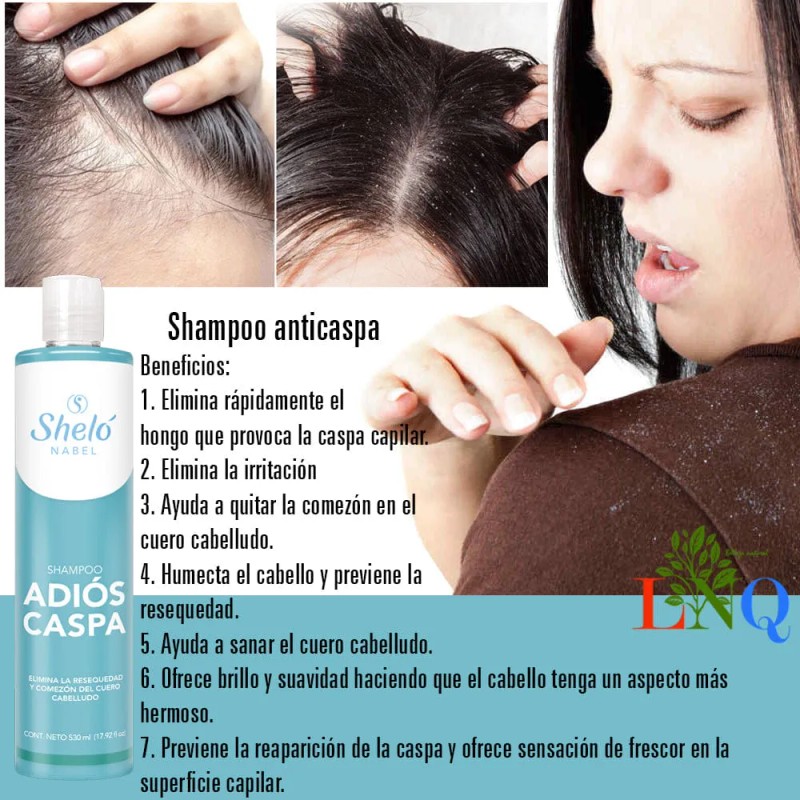 Shampoo Adiós Caspa + Ajo/ Seborrea Resequedad Cabello Graso
