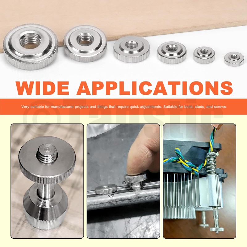 Tanstic 46Pcs Round Knurled Thumb Nuts Conector Lock Adjusting Nuts