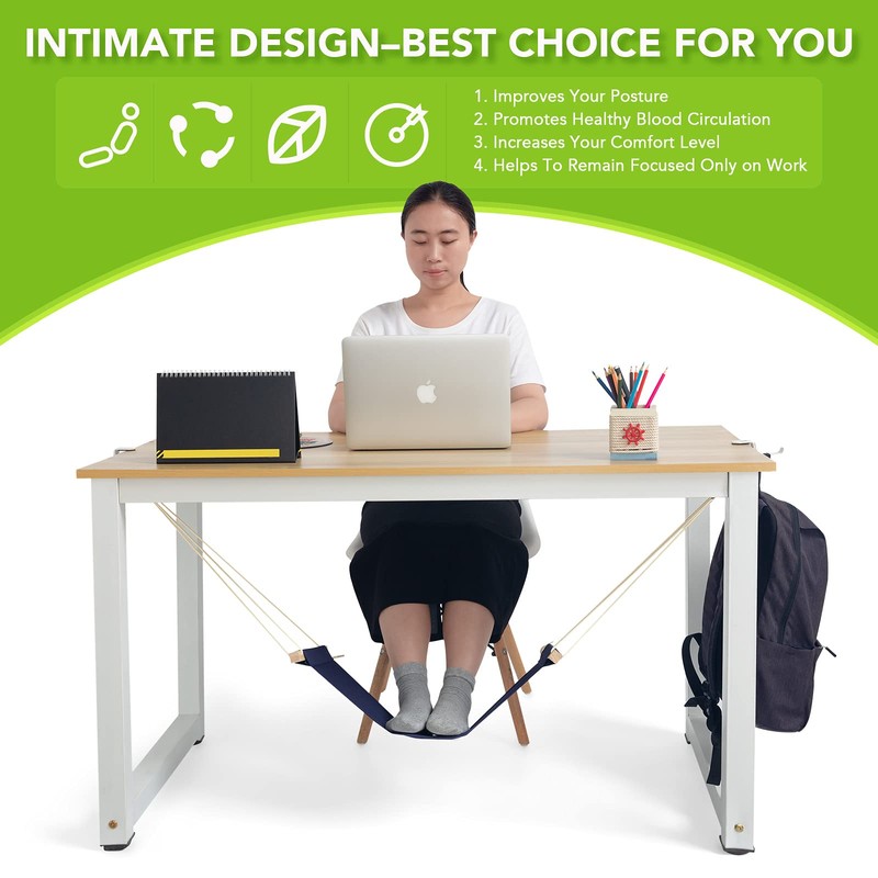 iMissiu Foot Hammock Under Desk Footrest, Adjustable Office Foot Rest