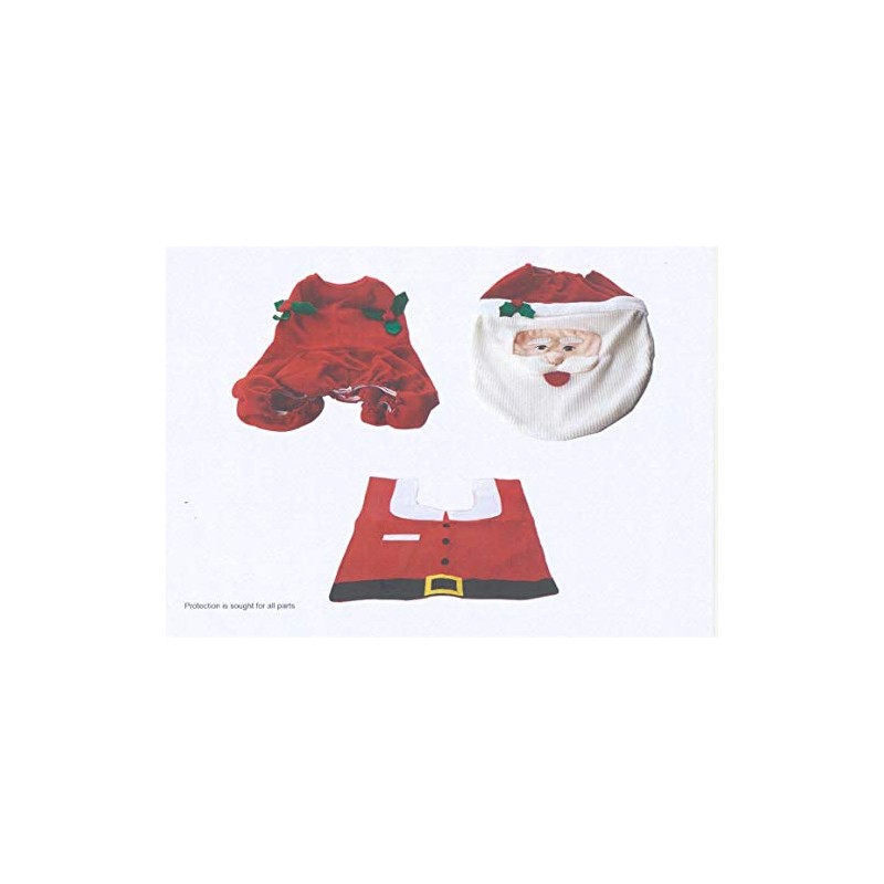 L&C® 3 Pcs Christmas Decorations Happy Santa Toilet Seat Cover