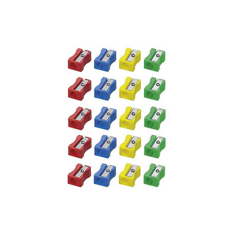 Westcott 14207 I Single Hole Sharpener, Plastic 4 Assorted Colours