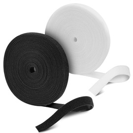 Raonlla Magic Bands, 3.3 x 16.4 ft (1 x 5 m), Freely Cut, Binding Bands, Black and White, Set of 2, Wire Organizer/Cable Storage Tape