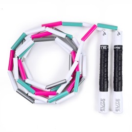 Elite Jumps - Heavy Beaded Jump Rope - 6.5oz Weighted Jump Rope for Women - Durable & Heavy Resistance - 10ft Long Adjustable Rope - Tangle-Free - Shatterproof 2” Beads - Long 8” Handles - Unicorn