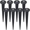 Zhengmy 8 Packs Threaded Spike Flood Light Ground Stake Metal